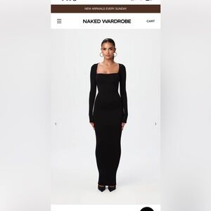 Naked Wardrobe Classic Black Long Sleeve Dress